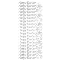 Happy Easter Sheet of Silver self adhesive stickers